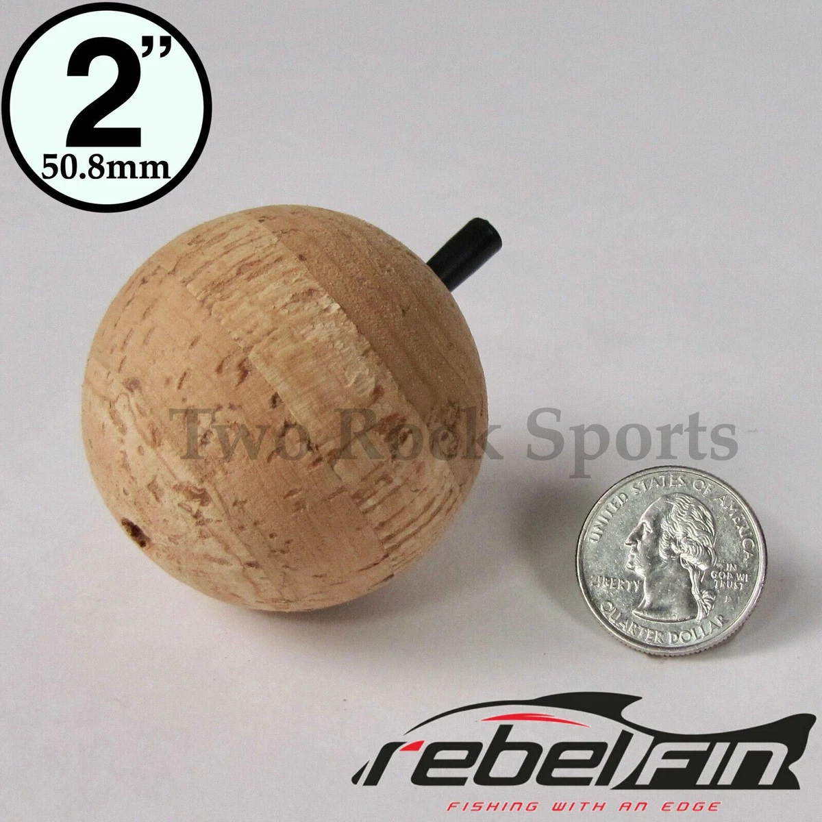 RebelFIN 11/2 Inch Round Natural CORK BALL Fishing Bobber