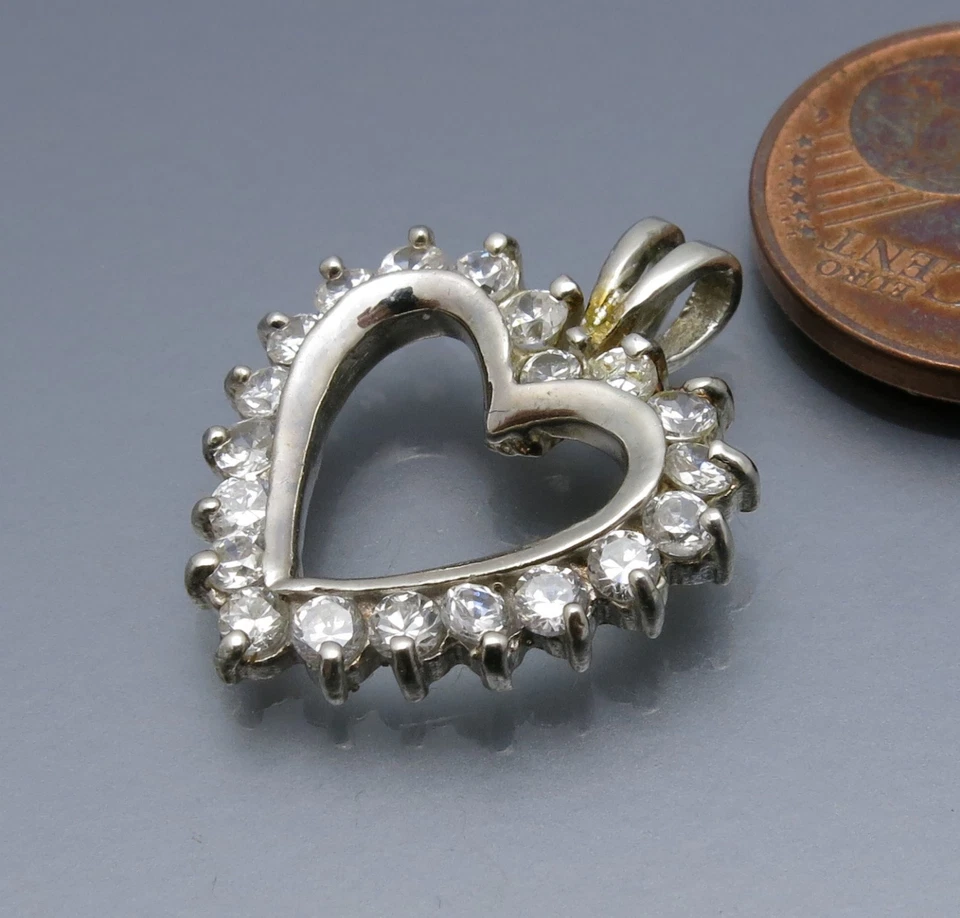 REIF-DESIGN - FUNKELNDER HERZ ANHÄNGER - 925 SILBER - Bild 2 von 2