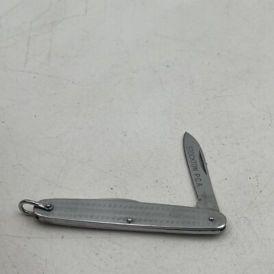 ANTIQUE ART DECO KEYCHAIN KNIFE Unknown Hallmark Maker Vintage Silver Tone