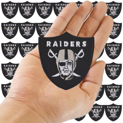 Wholesale Las Vegas Raiders Shield Black Logo Size 2.9''x3.0'' Sew Iron on Patch