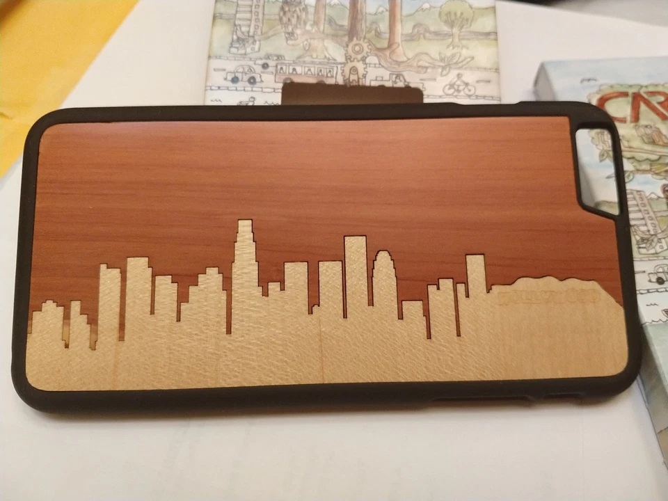 Único iPhone 6 Plus de madera tallada en el horizonte de la ciudad de Los Ángeles... ¡¡Nuevo!!! Foto 4 de 4