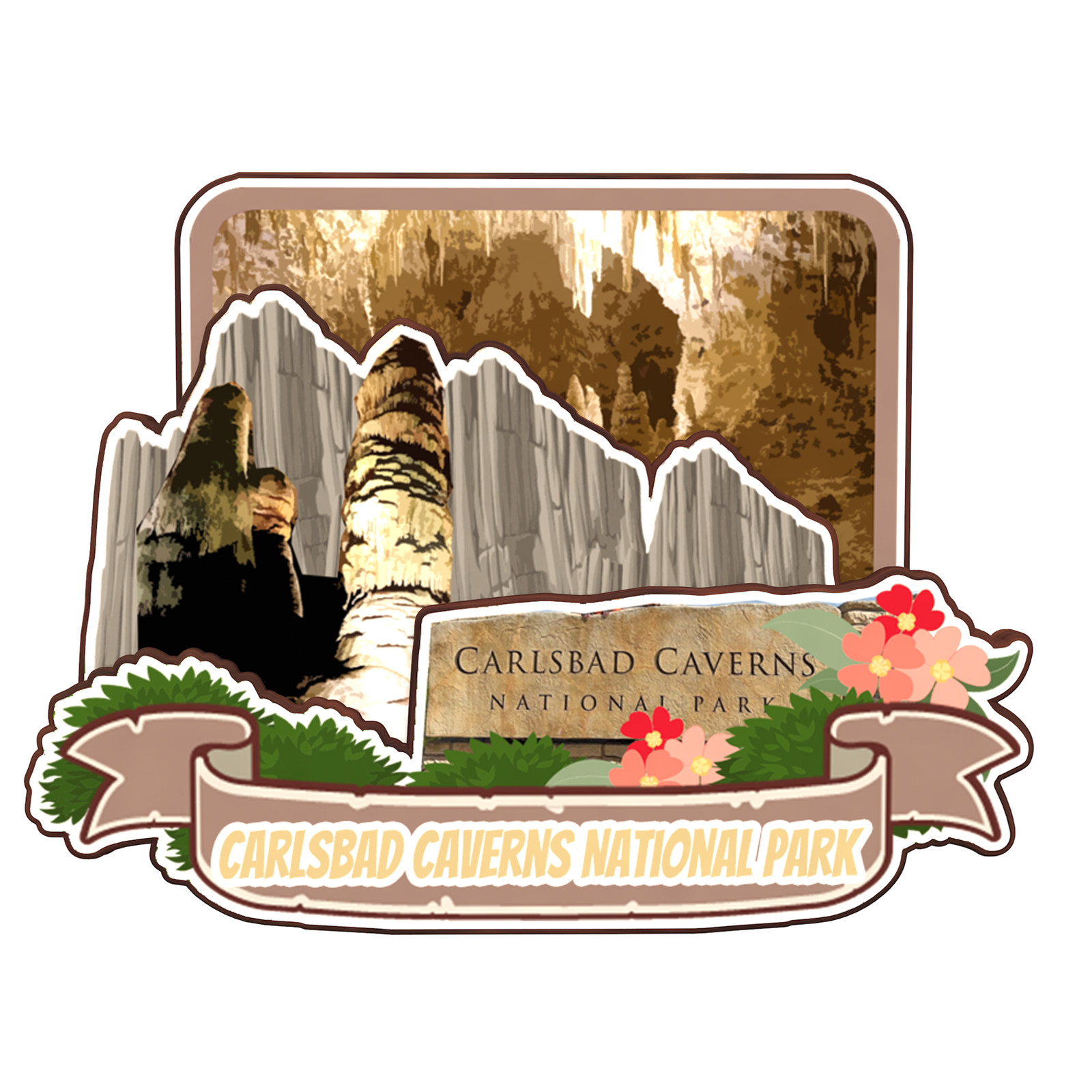 Carlsbad Caverns National Park New Mexico USA Refrigerator magnet 3D travel
