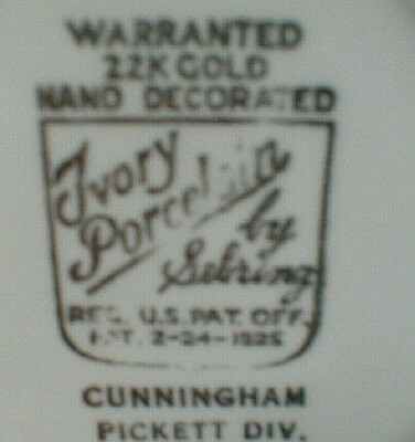 Cunningham Pickett Sebring NORMANDIE Martha Washington Urn Saucer
