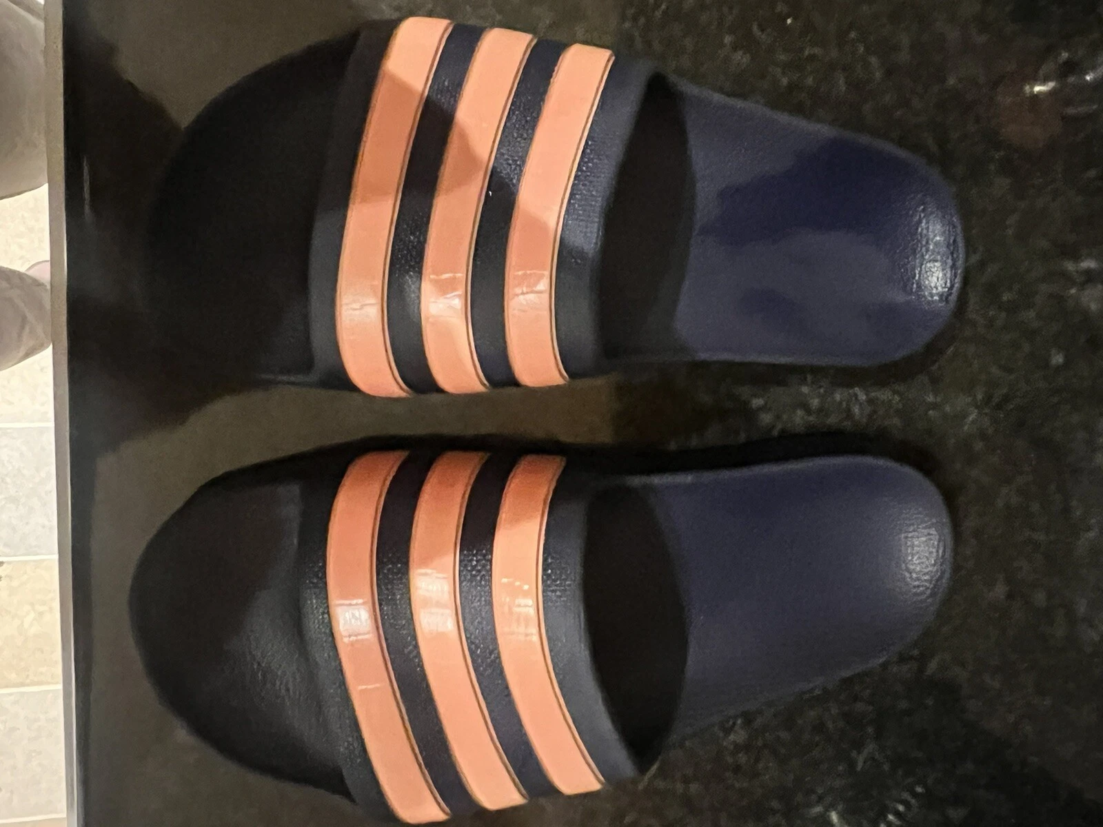 Ciabatte Adidas bambino taglia UK 3 blu navy