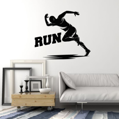 Vinyl Wall Decal Runner Run Marathon Athlete Sports Athletics Stickers (ig5519)