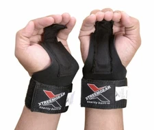 POWER WEIGHT LIFTING STRAPS FOR GYM TRAINING WRIST SUPPORT BANDAGE BLACK workout