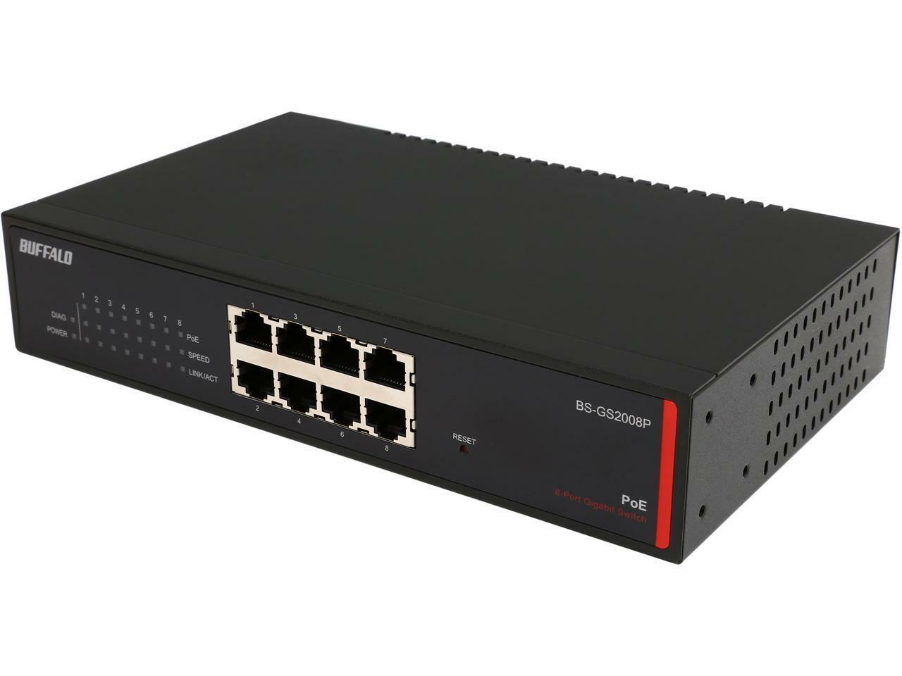 Buffalo BS-GS2008P 8-Port Gigabit Green PoE Web Smart Switch