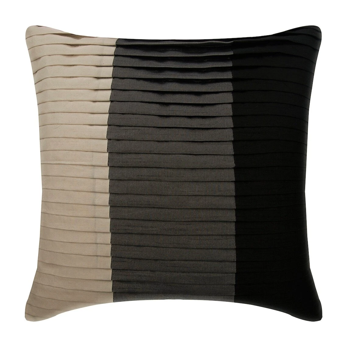 Square Decorative Cushion Case Black 16"x16", Room Decor Silk - Dark Secret