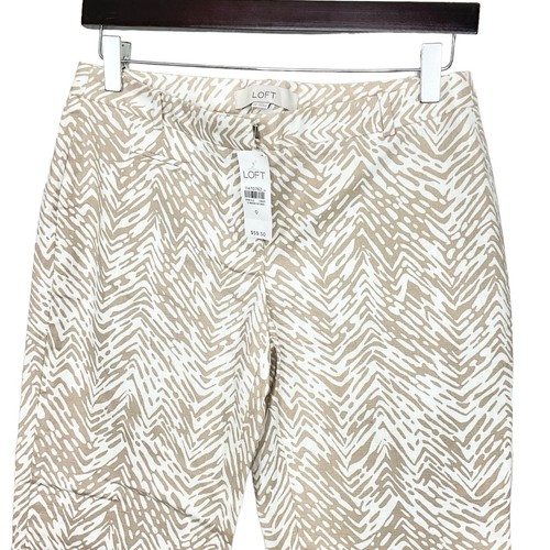 Ann Taylor Loft Pants Beige Cropped Cotton Size 0 - Picture 2 of 5