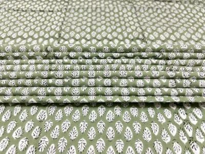 Tissu Jaipur 100 % coton imprimé à la main fait main en indien de 5 mètres - Photo 1/4