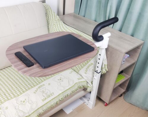 Auxiliary Standing Tray Table, 360° Height Adjustable Rotating TV Laptop Table - Picture 4 of 22