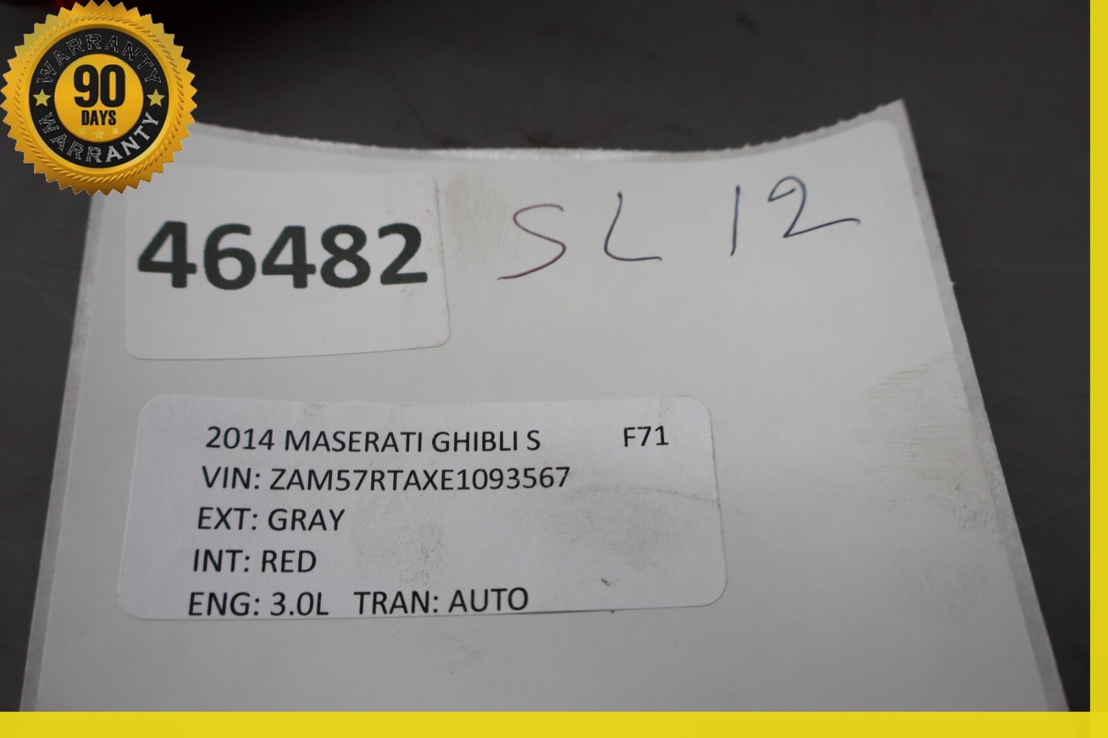 14-19 Maserati Ghibli Rear Right Passenger Side Inner Tail Light Lamp Oem