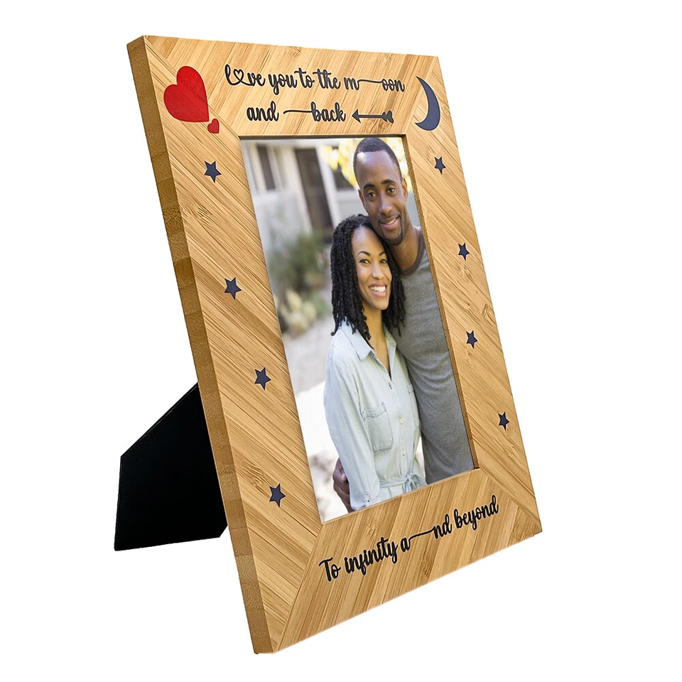 Marco de fotos I Love You To The Moon y trasero, 5 aniversario, regalo de San Valentín  Foto 2 de 4