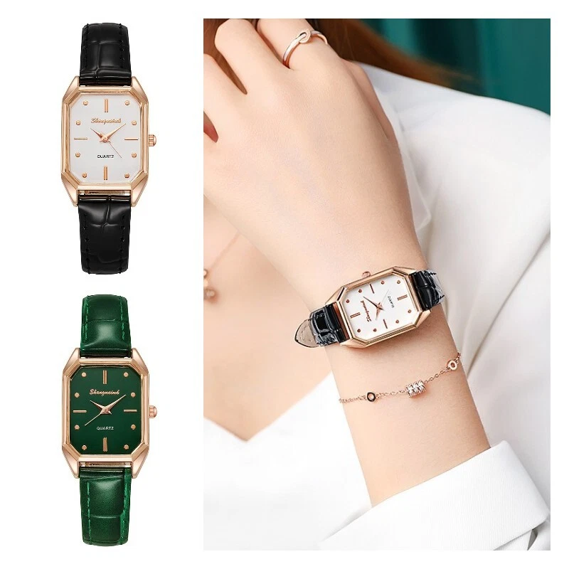 Trendy Green And Black Women s Watch With Gl68 Quartz Movement