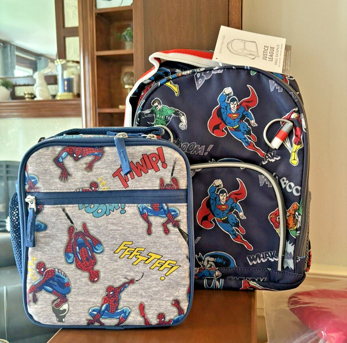 PONY Zaino Disney scuola Pottery Barn Marvel Avengers + borsa pranzo Spider Man.