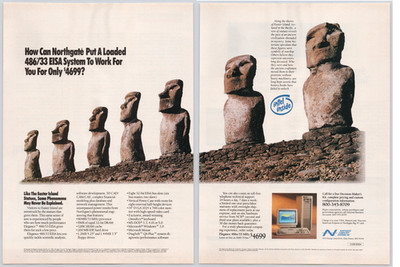 Northgate Elegance 486/33 EISA Vintage Print Ad Easter Island 1992