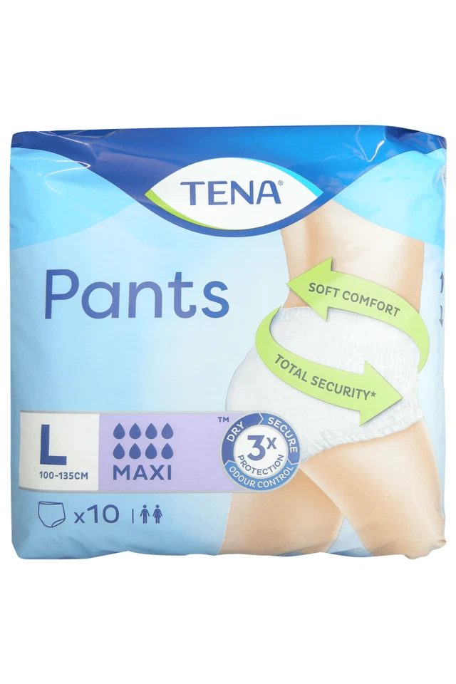 ¡REBAJADO! 4x Pantalones TENA Maxi Grande Pack de 10 (total 40 pantalones) absorción máxima - Imagen 1 de 1