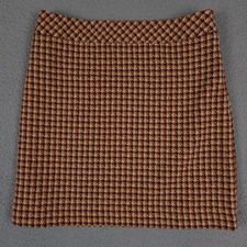 Ann Taylor LOFT Skirt Womens 8 Red Orange Tweed Wool Blend Lined Pencil Office