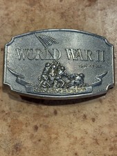 MEN'S VINTAGE BELT BUCKLE: World War II 2 Remembered C.S.I. 1990