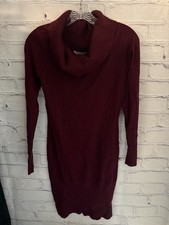 Catwalk Studio Purple Knit Sweater Cowl Neck Dress L/S EUC Women's S