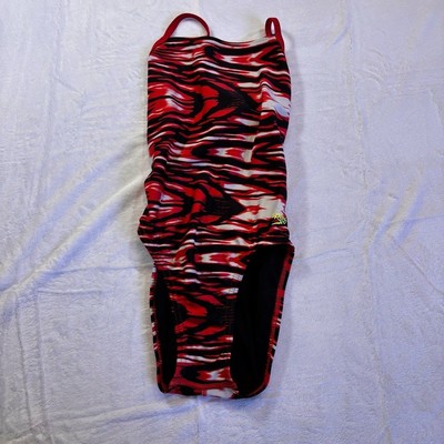 Speedo Red and Black Women's One Piece Swimsuit