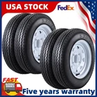 Set of 4 Trailer Tires on Rim 5.30-12 5.30x12 530-12 Trailer Tires 4 Lug 6PR US