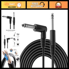 1/4" Male Stereo Audio Cable, 10ft Right Angle to Straight, Guitar/Bass/Keyboard