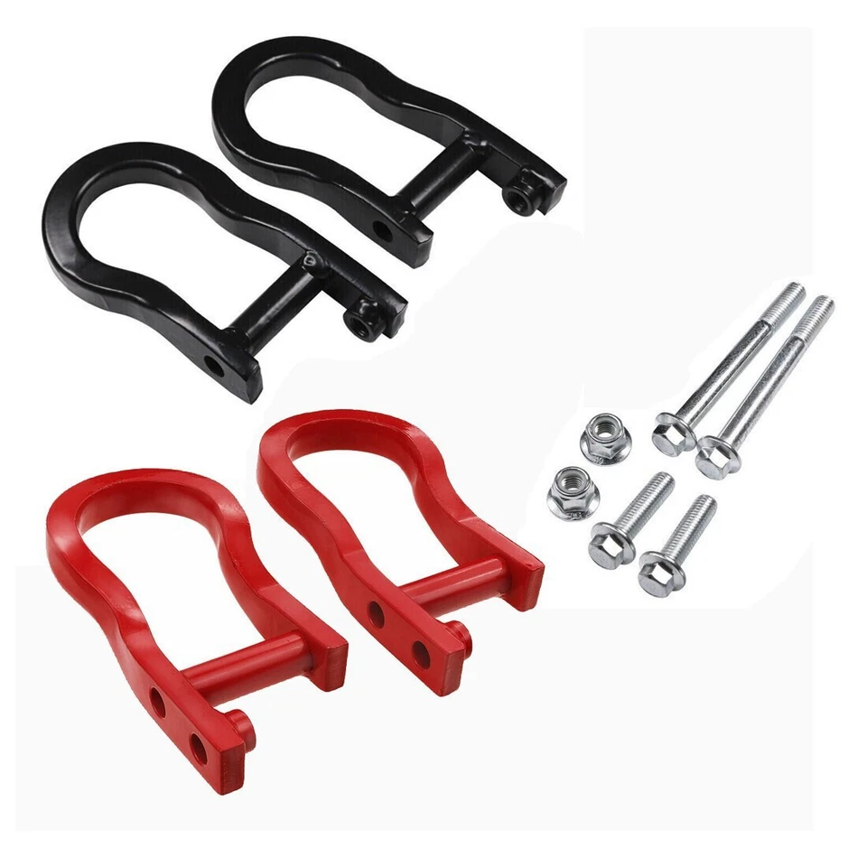 Tow Hooks for Chevy Silverado GMC Sierra 1500 2007-19 84192871 Black/Red/Silver - Image 2 of 4