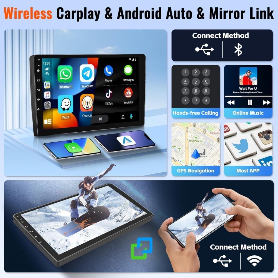 Autoradio 7'' 64G per Volvo V70 2001-2004 Android 15 Autoradio CarPlay GPS Nav - Miniatura 12