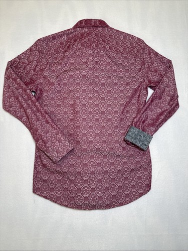 Tasso Elba Hemd Herren Gr. Small Rosa Grafik Baumwollmischung Knopfleiste Langarm - Bild 6 von 7
