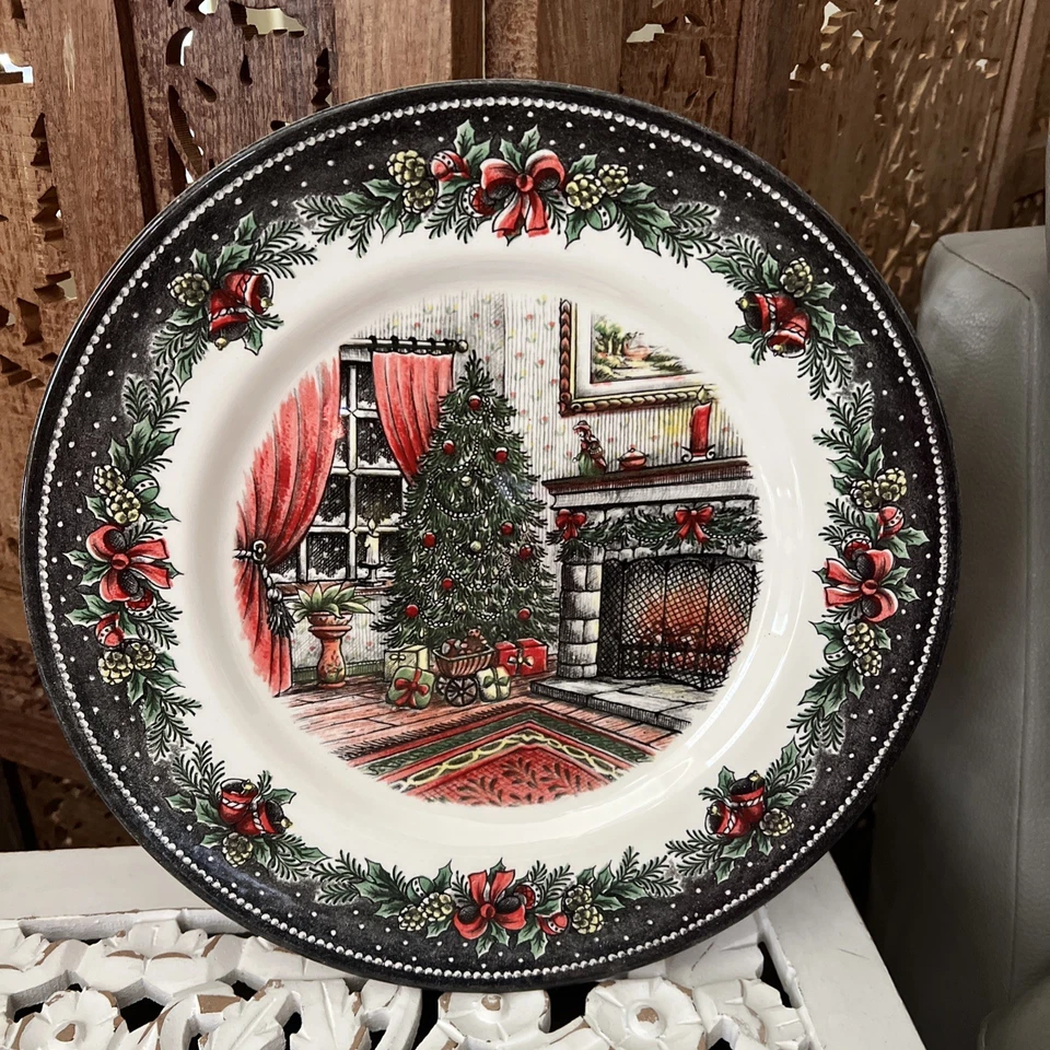 Juego de 4 platos de cena Royal Stafford Christmas Morning de 11 pulgadas de porcelana navideña Foto 2 de 3