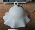 Antique Victorian Ruffled Milk Glass Smoke Bell Kerosene Oil Hanging Lamp Lot#21