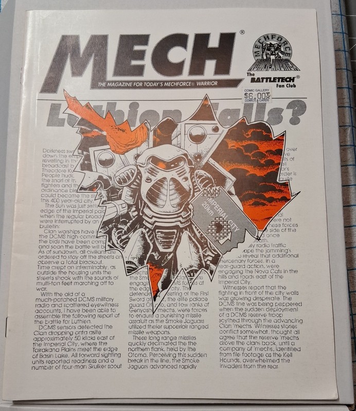 Mech Magazine Vol. 1, No. 1 - Battletech 1990 VG Featuring Clan Shadow Cat OOP