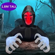 Halloween Inflatable Grim Reaper 1.8M Outdoor Yard Decoration with LED Lights