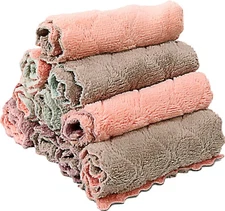10 Pack Microfiber Kitchen Cloths Dish Towels Super Absorbent Cleaning