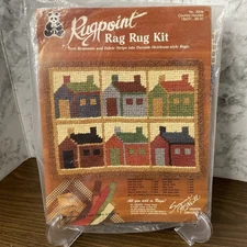 VTG Original Rugpoint Rag Rug Kit “Country Housew” 18” x 24” SUZANNE MCNEILL