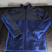 Columbia Fleece Jacket Full Zip Pockets Blue Black Outdoors Size XL 18/20 Boys