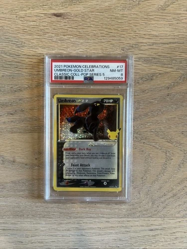2021 Pokémon TCG Celebrations Umbreon #17 Classic Collection Gold Star PSA 8