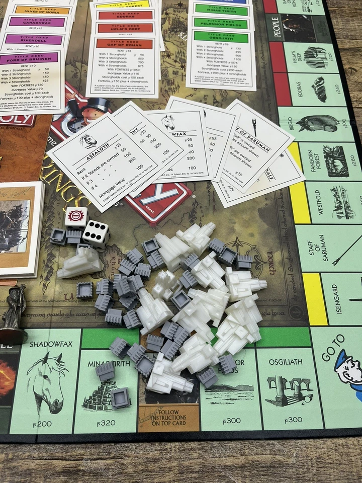 Monopoly Lord of the Rings Trilogy Edition Board Game 100% Complete & Organized - Image 2 of 4