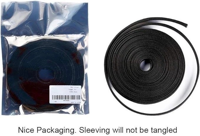 Split Braided Cable Sleeve Nylon Self Wrap Wire Loom Cord Management ...