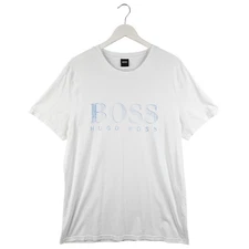 Hugo Boss Mens White Sun Protection Crew Neck TShirt Tee Top Size Large L