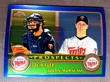 2003 Topps Chrome #436 Joe Mauer Justin Morneau ROOKIE Twins