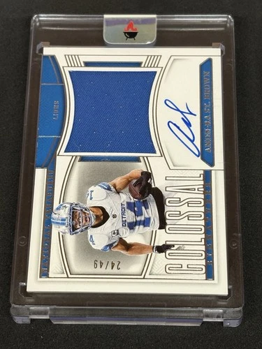 2024 Panini National Treasures Amon-Ra St. Brown Colossal Patch Auto /49 On Card