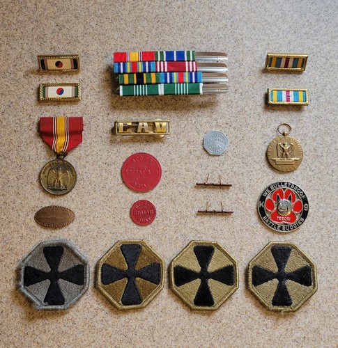 Military Medals Bars Ribbons Tokens Patches Challenge Coin Misc Militaria Lot