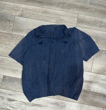 Arrow Wrinkle Free Blue Plaid Short Sleeve Shirt Men's Size XXL Poly/Cotton
