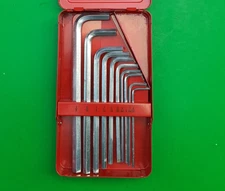 Snap On Tools USA  10 Piece SAE L Shaped Hex Key Wrench Set in Case