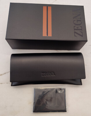 Ermenegildo Zegna Sunglasses w leather pouch lux designer sunglasses woman ERMENEGILDO ZEGNA EZ 0115 01AR 55-17-145 BLACK POLARIZED  main image 3