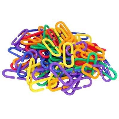 SunGrow Rainbow C-Clips Plastic Chain Links, Bird Swing & Climbing ...