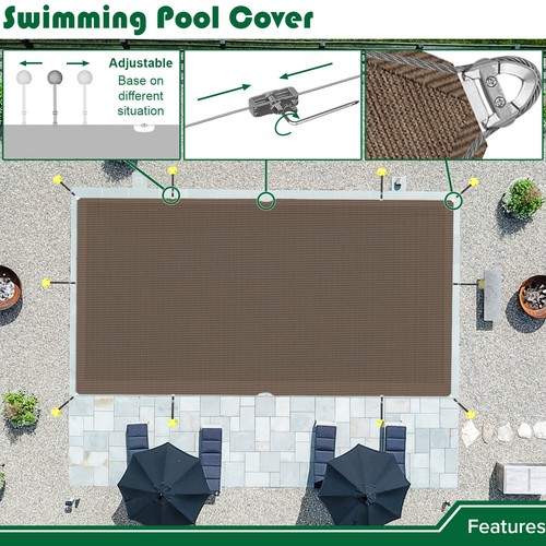 14FT Inground Swimming Pool Cover Rectangle Winter Pool Cover Safety Heavy Duty - Picture 17 of 53
