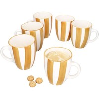 6X Wald Ocker Kaffeebecher 320Ml Steingut-Tassen 6 Personen GlüHwein Weihnachten